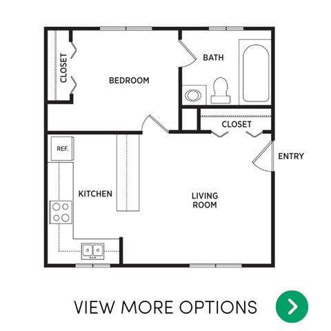 1 bedroom apartment floor plans in East Lansing, MI near Michigan State University | Oakridge